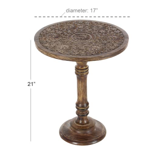 Brown Mango Wood Traditional Accent Table